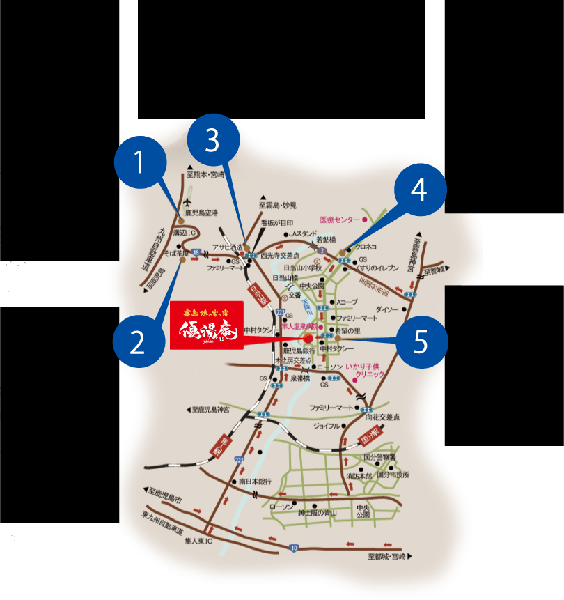 霧島隠れ宿「優湯庵」周辺MAP